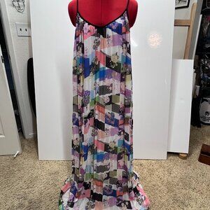 Bar III Floor Length Colorful Print Maxi Dress - Size M